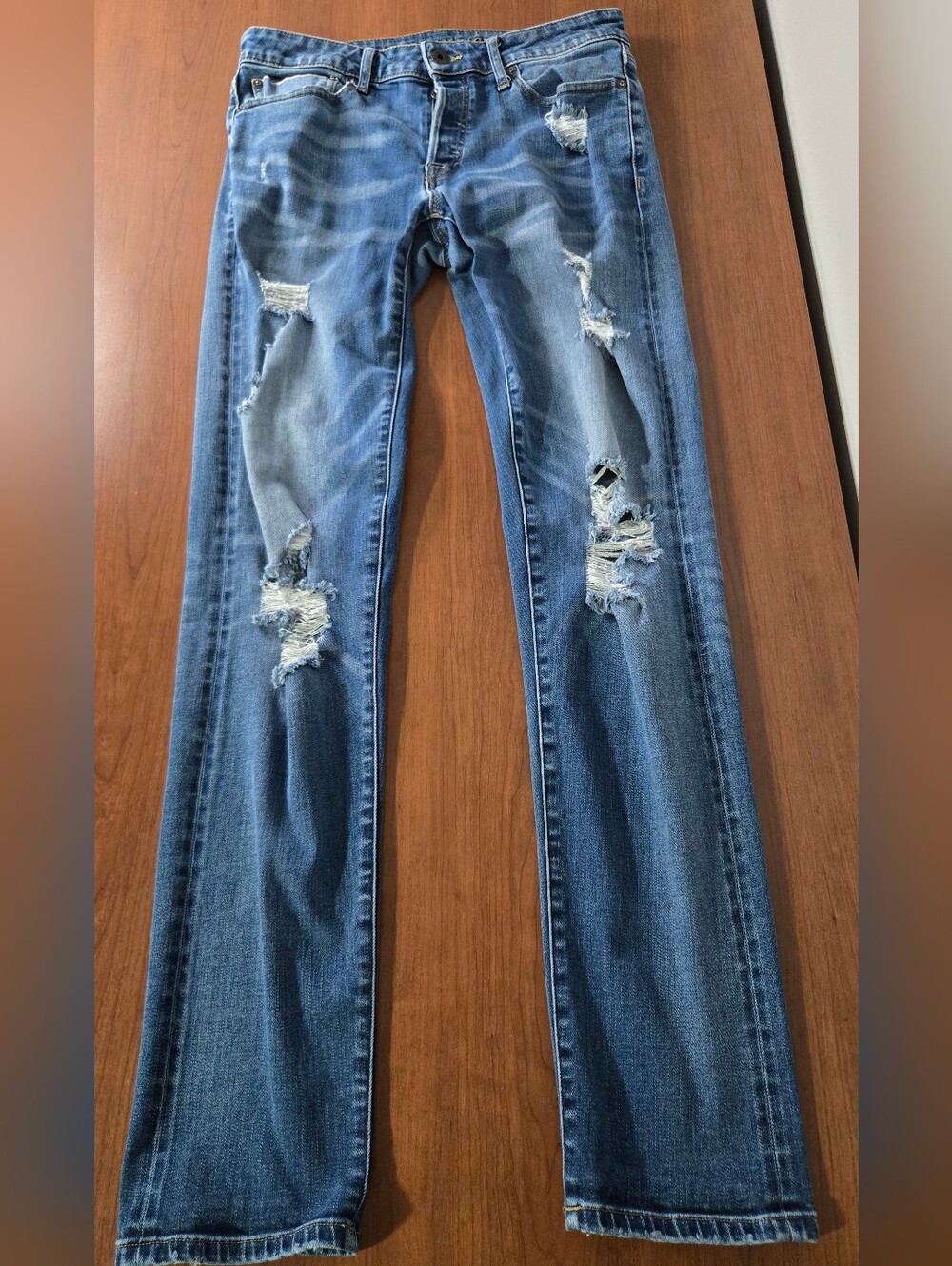 American Eagle Outfitters Men’s Slim Distressed Blue Jeans